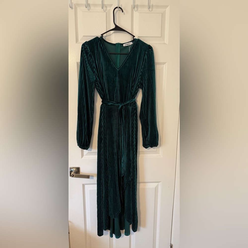 Chic Teal Long Sleeve Dress